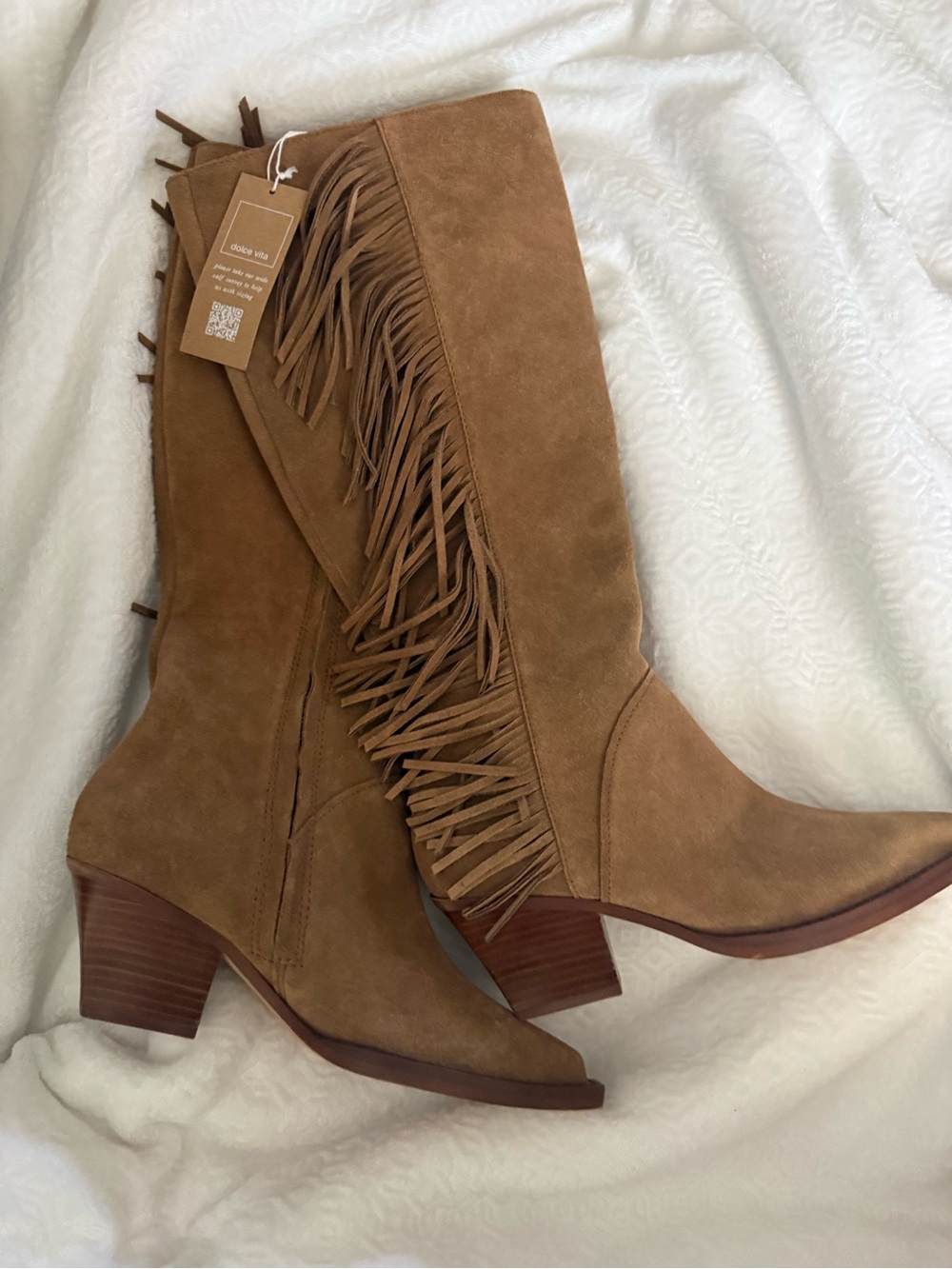 Dolce vita Roley suede fringe western boots